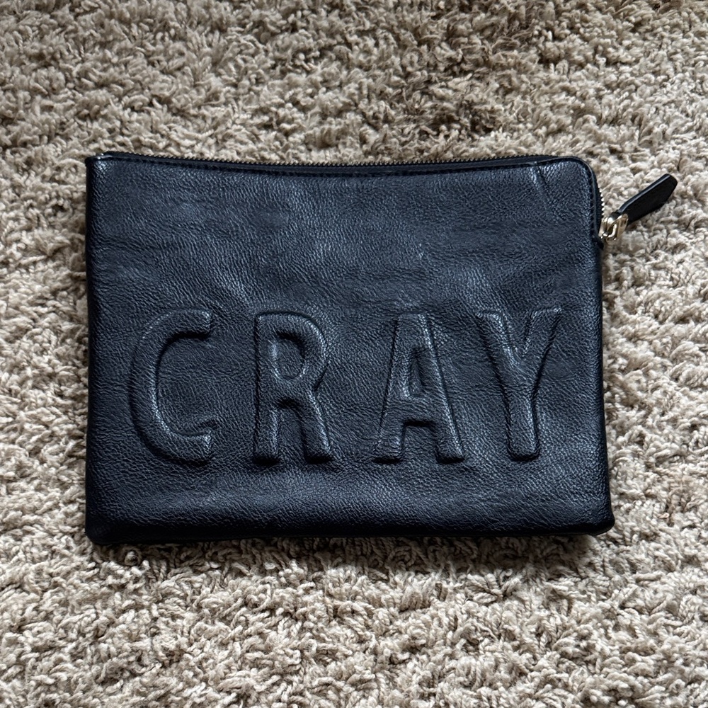 Black Faux Leather Tablet/iPad bag